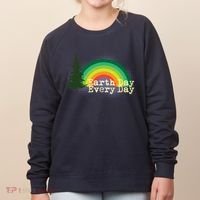 Rainbow Earth Day Every Day Retro Women's Sweatshirt thumb 0