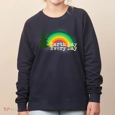 Rainbow Earth Day Every Day Retro Women's Sweatshirt