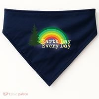 Rainbow Earth Day Every Day Retro USA-Made Doggie Bandana thumb 0
