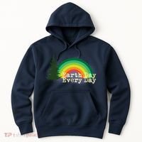 Rainbow Earth Day Every Day Retro Hoodie thumb 0