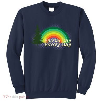 Rainbow Earth Day Every Day Retro Sweatshirt