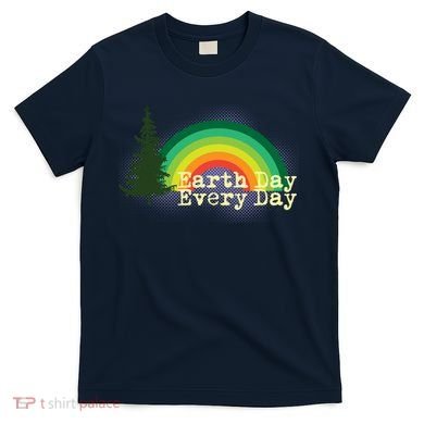Rainbow Earth Day Every Day Retro T-Shirt