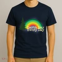 Rainbow Earth Day Every Day Retro T-Shirt thumb 3