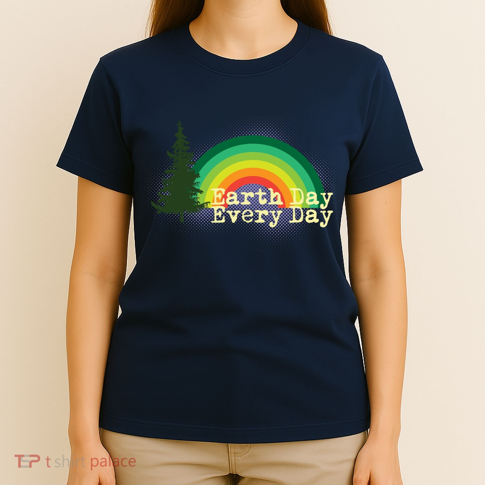 Rainbow Earth Day Every Day Retro T-Shirt