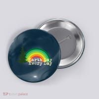 Rainbow Earth Day Every Day Retro Button thumb 0
