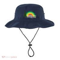Rainbow Earth Day Every Day Retro Bucket Hat thumb 0