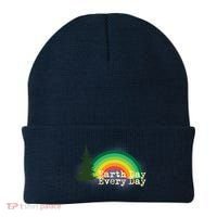 Rainbow Earth Day Every Day Retro Beanie thumb 0