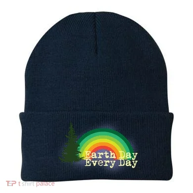 Rainbow Earth Day Every Day Retro Beanie