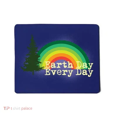 Rainbow Earth Day Every Day Retro Mousepad