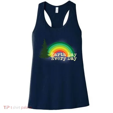 Rainbow Earth Day Every Day Retro Women's Tank Top
