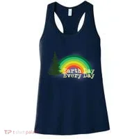 Rainbow Earth Day Every Day Retro Women's Tank Top thumb 0