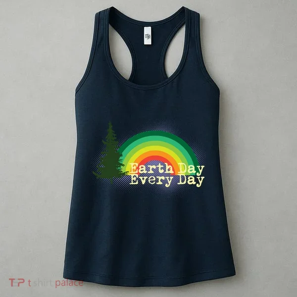 Rainbow Earth Day Every Day Retro Women's Tank Top