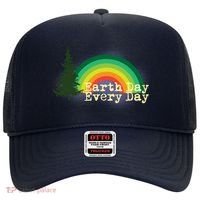Rainbow Earth Day Every Day Retro Hat thumb 0