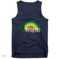 Rainbow Earth Day Every Day Retro Tank Top thumb 0