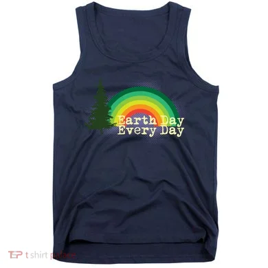 Rainbow Earth Day Every Day Retro Tank Top