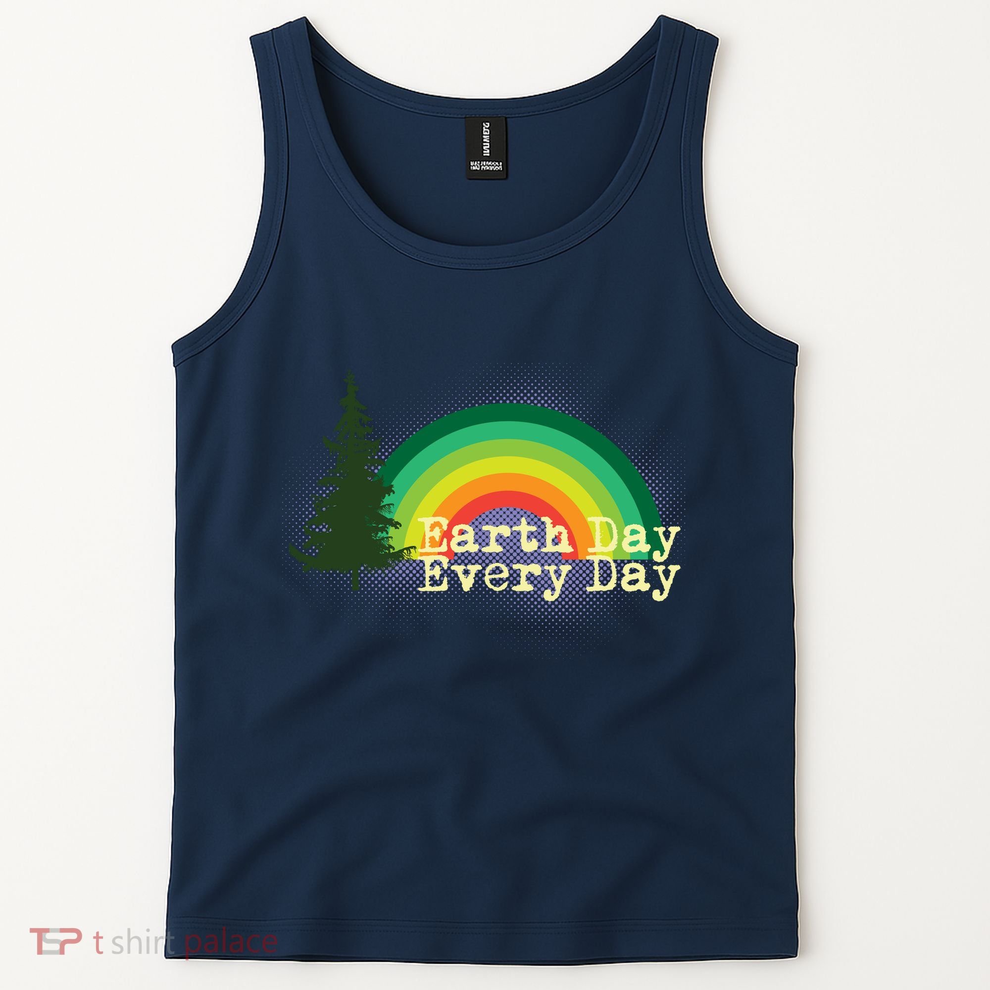 Rainbow Earth Day Every Day Retro Tank Top