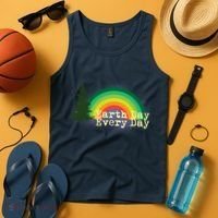 Rainbow Earth Day Every Day Retro Tank Top thumb 4