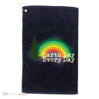 Rainbow Earth Day Every Day Retro Golf Towel thumb 0