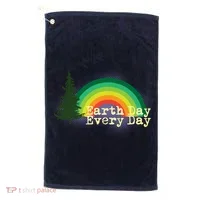 Rainbow Earth Day Every Day Retro Golf Towel thumb 0