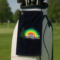 Rainbow Earth Day Every Day Retro Golf Towel thumb 2