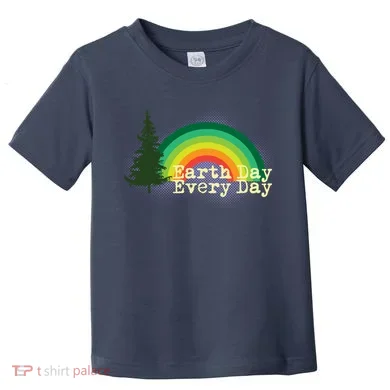 Rainbow Earth Day Every Day Retro Toddler T-Shirt