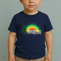 Rainbow Earth Day Every Day Retro Toddler T-Shirt thumb 2