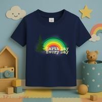 Rainbow Earth Day Every Day Retro Toddler T-Shirt thumb 3
