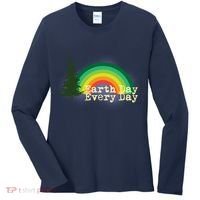 Rainbow Earth Day Every Day Retro Women's Long Sleeve Shirt thumb 0