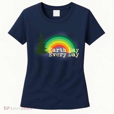Rainbow Earth Day Every Day Retro Women's T-Shirt