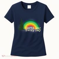 Rainbow Earth Day Every Day Retro Women's T-Shirt thumb 0