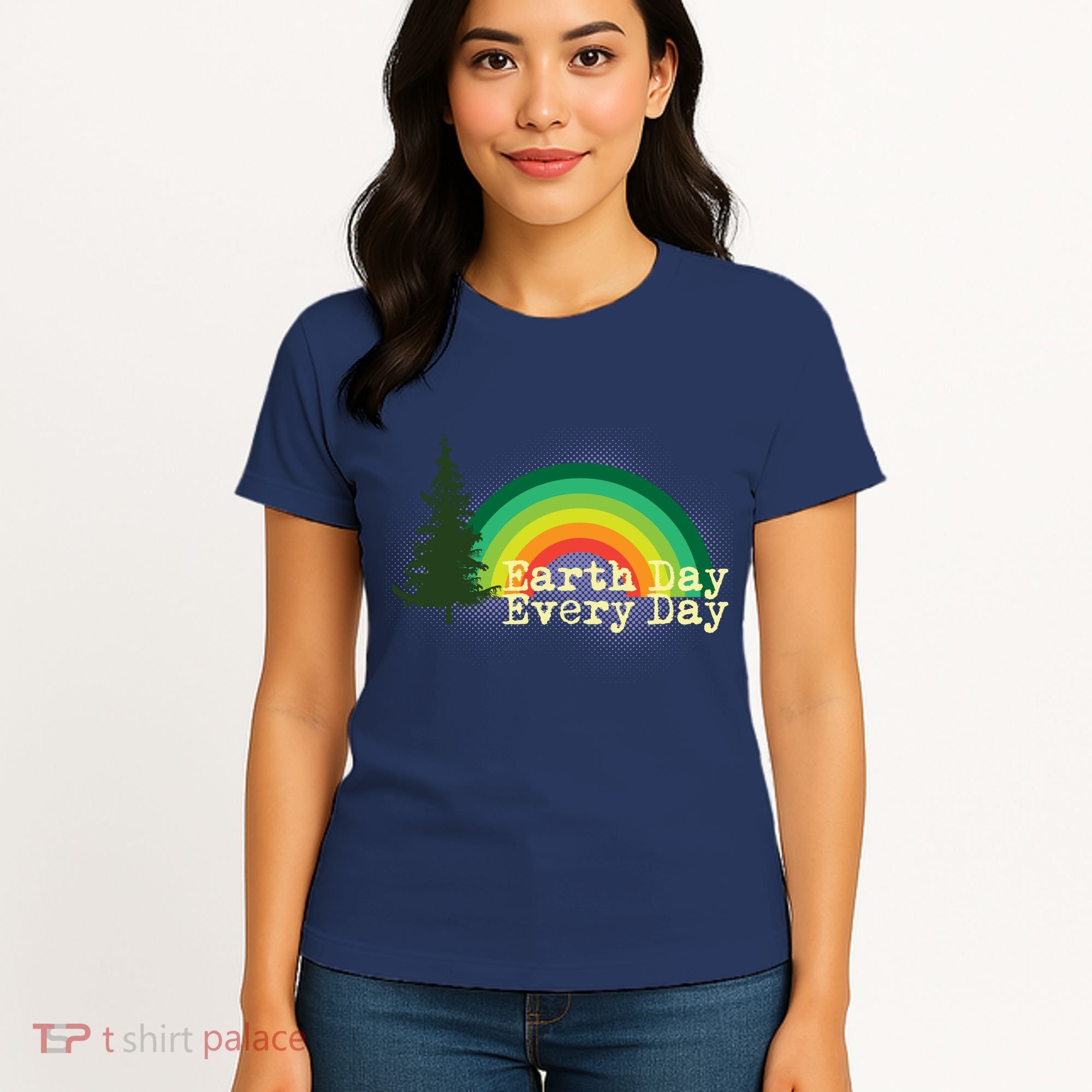 Rainbow Earth Day Every Day Retro Women's T-Shirt