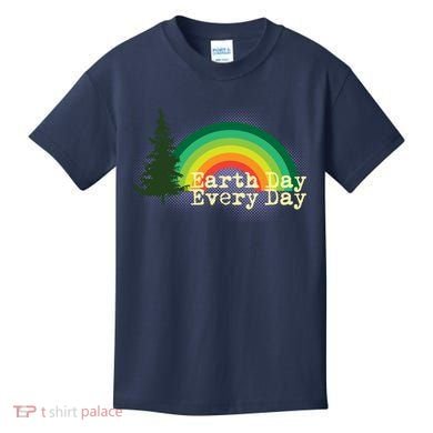 Rainbow Earth Day Every Day Retro Kids T-Shirt