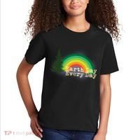 Rainbow Earth Day Every Day Retro Kids T-Shirt thumb 2