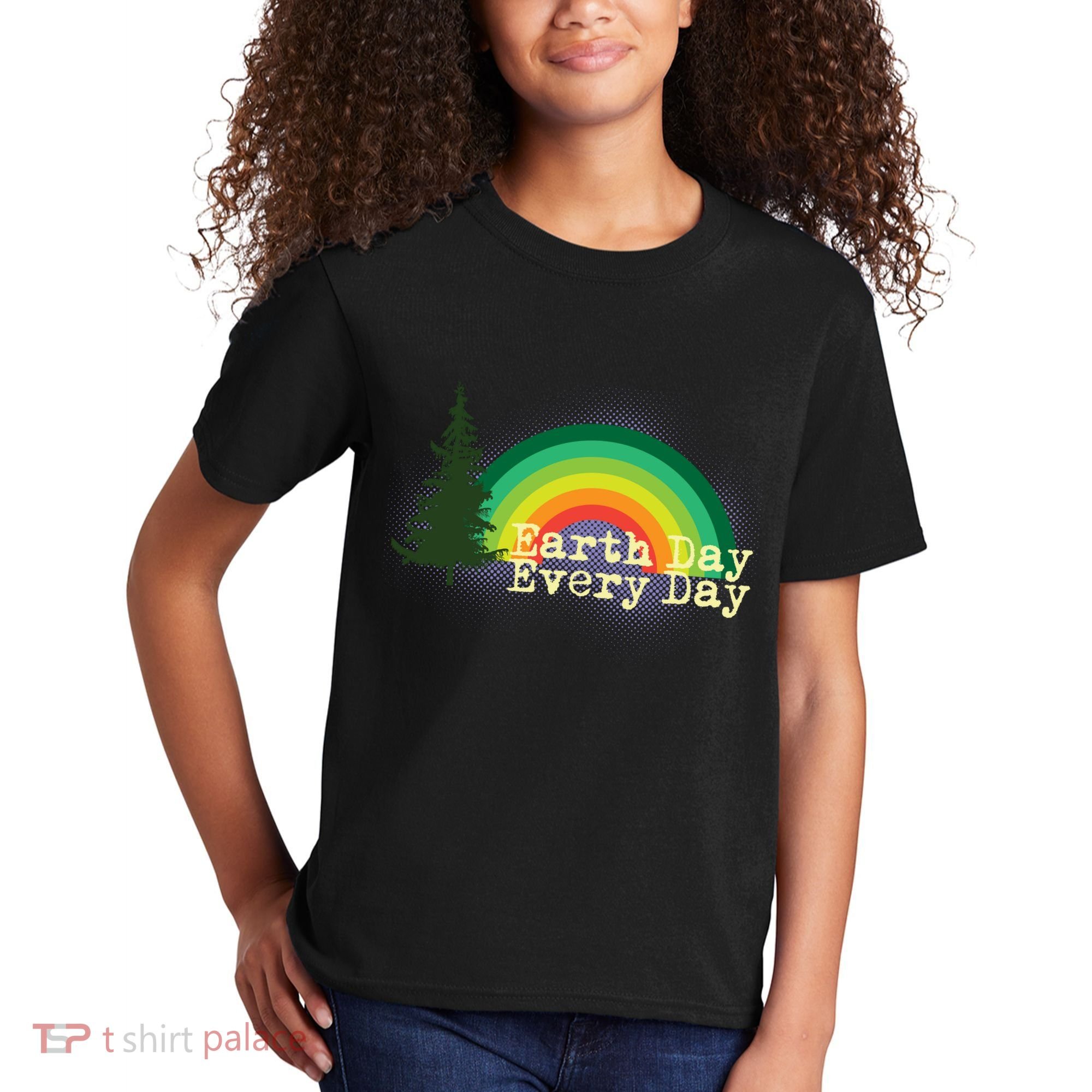 Rainbow Earth Day Every Day Retro Kids T-Shirt