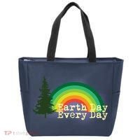 Rainbow Earth Day Every Day Retro Tote Bag thumb 0