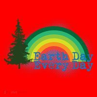 Rainbow Earth Day Every Day Retro Santa Hat thumb 1