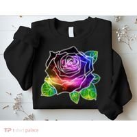 Rainbow Galaxy Floral Rose Sweatshirt thumb 2