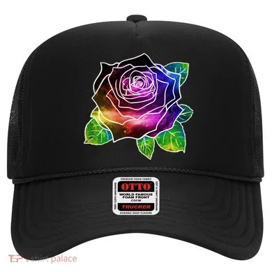 Rainbow Galaxy Floral Rose Hat