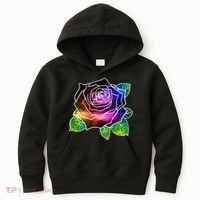 Rainbow Galaxy Floral Rose Kids Hoodie thumb 0