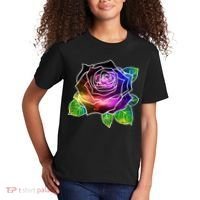 Rainbow Galaxy Floral Rose Kids T-Shirt thumb 2