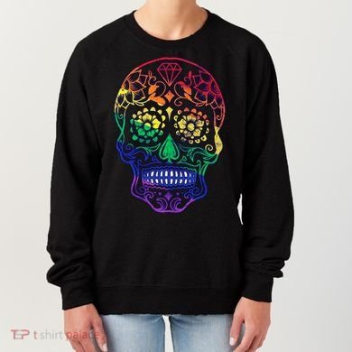 Rainbow Gay Pride Sugar Skull Women's Sweatshirt