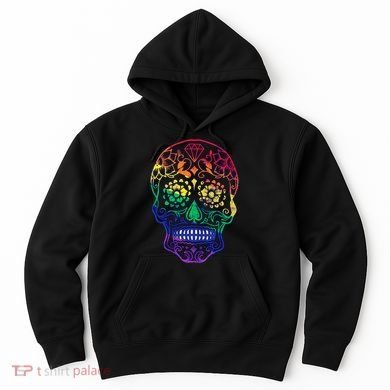Rainbow Gay Pride Sugar Skull Hoodie