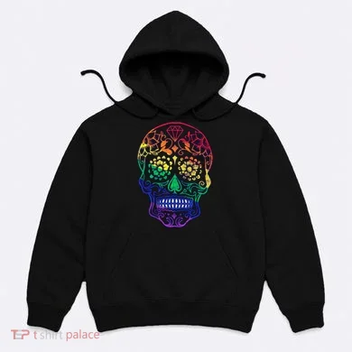 Rainbow Gay Pride Sugar Skull Hoodie