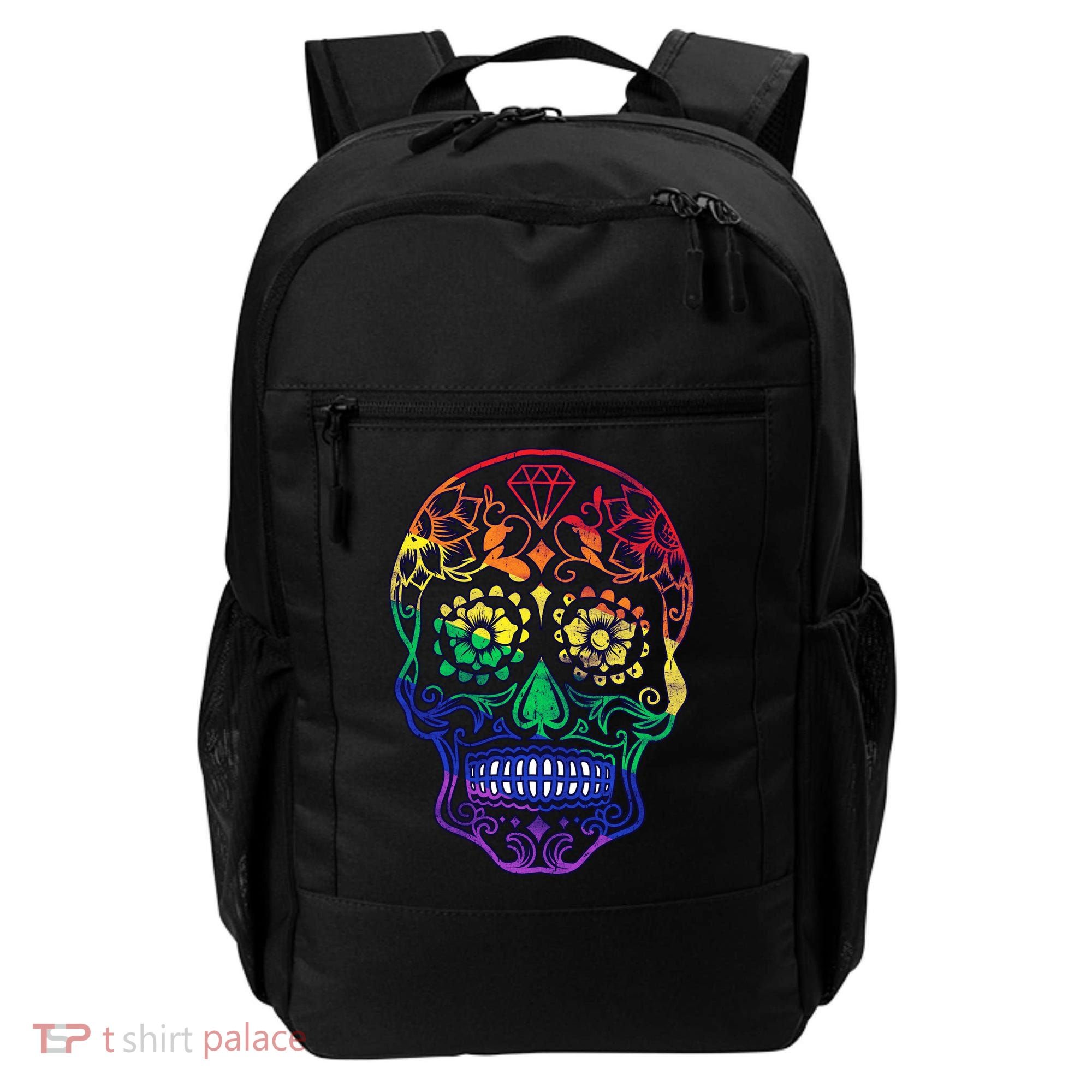 Rainbow Gay Pride Sugar Skull Backpack