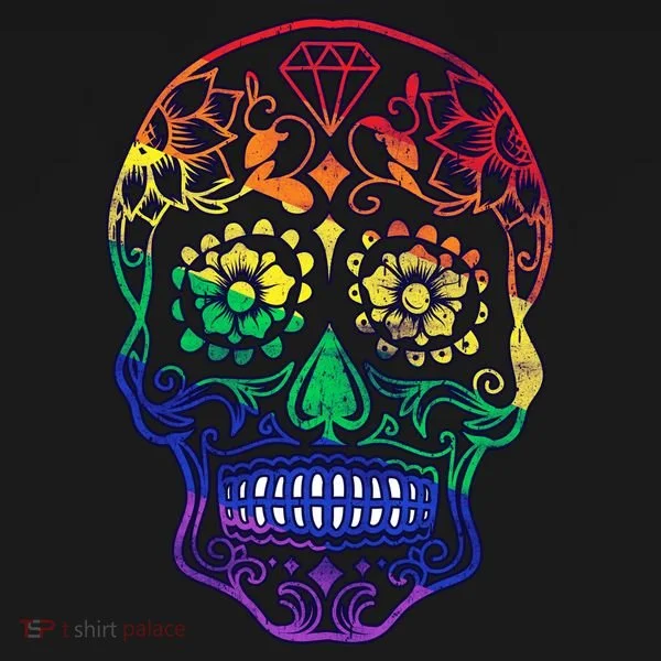 Rainbow Gay Pride Sugar Skull Bucket Hat