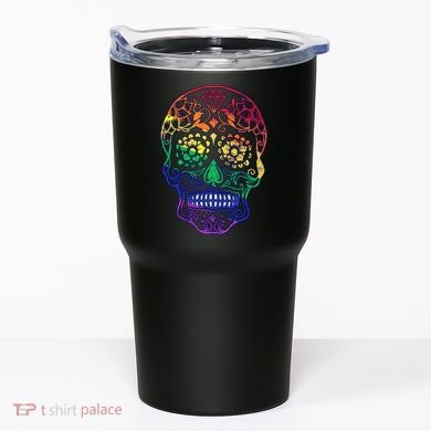 Rainbow Gay Pride Sugar Skull Tumbler