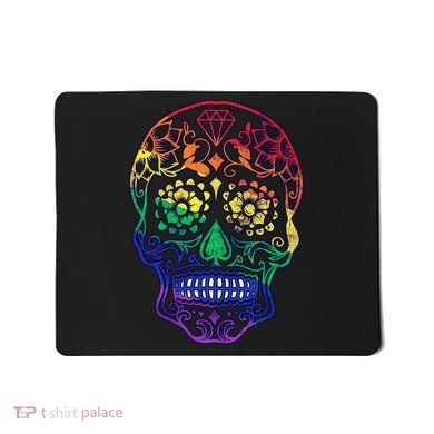 Rainbow Gay Pride Sugar Skull Mousepad