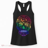 Rainbow Gay Pride Sugar Skull Women's Tank Top thumb 0