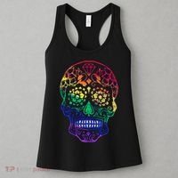 Rainbow Gay Pride Sugar Skull Women's Tank Top thumb 3