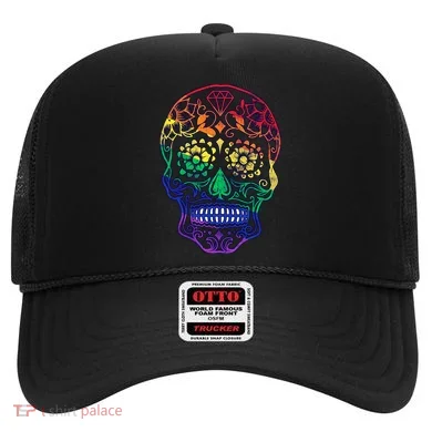 Rainbow Gay Pride Sugar Skull Hat